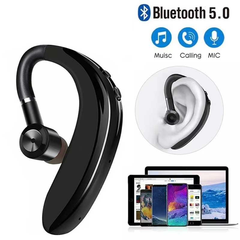 Earphone Sport Hook - Headphone Bluetooth Handsfree Untuk iPhone Xiaomi,