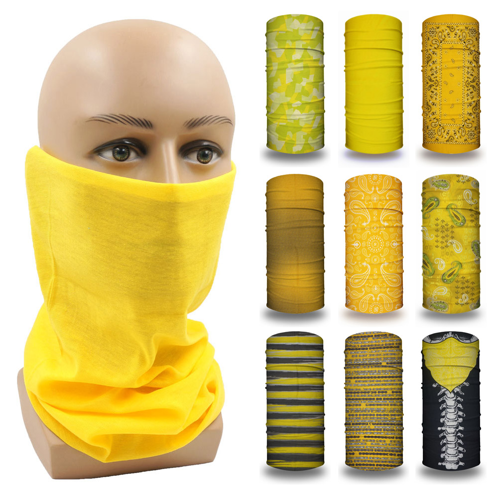 Running Gear Yellow - Bandana tabung kuning wanita, hiasan kepala