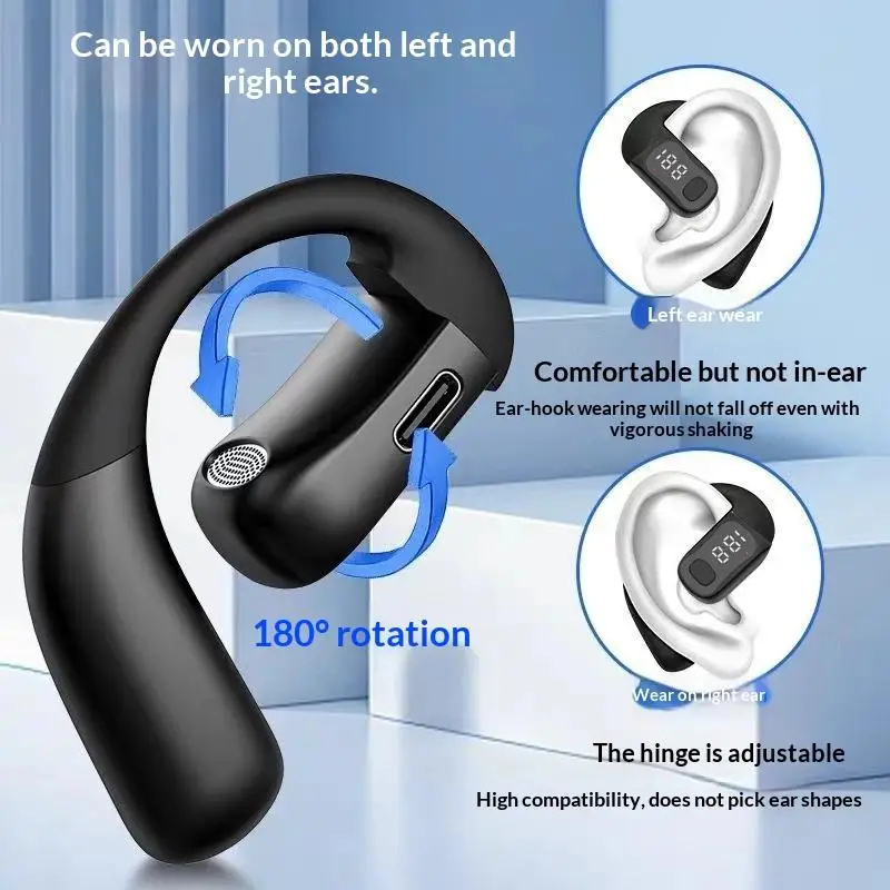 Bluetooth 5.4 180 °   Headset  - Earphone Sport Hook ulasan dan harga